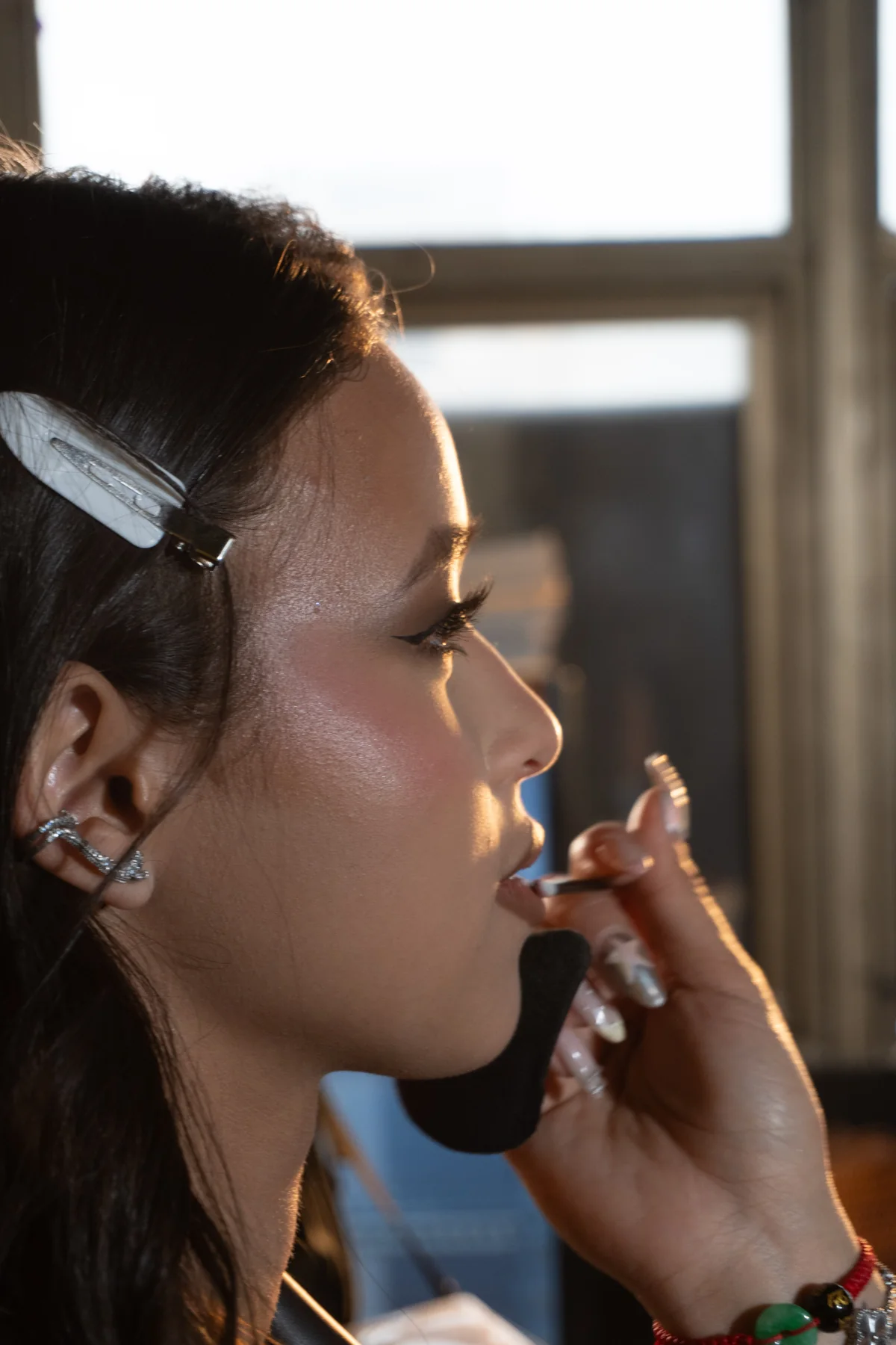 Detalle de técnica de maquillaje